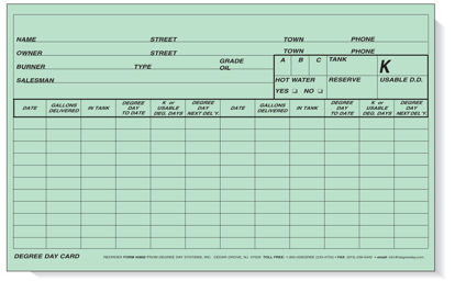 Picture of Degree Day Cards (green)