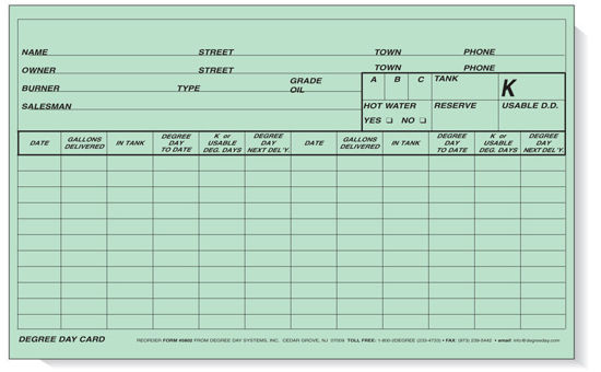 Picture of Degree Day Cards (green)