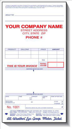 Picture of #4000NC - Universal "Eze-Snap" Meter Ticket  - CARBONLESS