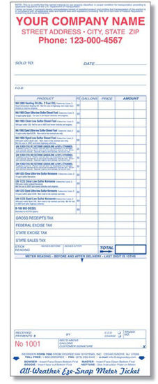 Picture of #7000 - Loading Rack Meter Ticket - CARBONLESS